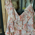 La Maison Talulah midi gown pearls Dress black tie wedding gala floral beaded Pink Size 4 Photo 3