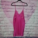 Victoria's Secret  HOT PINK POLKA DOT LACE TRIM SATIN SLIP INTIMATES SLEEP LARGE Photo 8