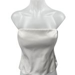 Aritzia TEN White Silk Satin Tube Bandeau Strapless Sleeveless Crop Top Size XL Photo 0