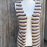 Vigoss Brown Striped Sleeveless Crochet Duster Cardigan Sweater Size L NWT Photo 3