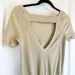 Free People Beach | Happy Hour Ribbed Stretch Mini Dress in Tan / Olive XSmall Photo 4