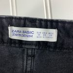 ZARA Black High Waist Beaded Jean Shorts Sz 6 Photo 4