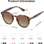  Retro Round Polarized Sunglasses for Women Men Classic Vintage Sunnies Photo 4