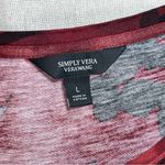 Vera Wang Simply Vera  | Red & Black Floral Print Long Sleeve Top | Large Photo 4