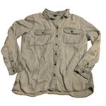 Eddie Bauer  vintage chambray Light Blue Button-Up denim Shirt outdoor‎ coastal Photo 0