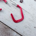 Vintage Earrings for Pierced Ears Unusual Shape Red Photo 8