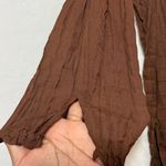 Faded Glory  M Brown 3/4 Top Boho Whimsygoth Summer‎ Cottage Fairy Sequin Plisse Photo 2