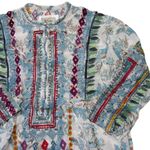 Johnny Was NWT Biya Isla Blouse in White Floral Print Embroidered Silk Top S Photo 2