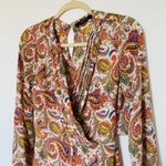 Ark & Co. Multicolor Printed Lined Long Sleeve Open Back Cross Neck Romper Sz M Photo 10