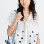 Madewell Embroidered Hilltop Cropped Shirt Photo 0