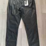 Kensie Faux Leather Black Straight Leg Pants size 6/28 NWT Photo 0