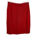 St. John Collection By Marie Gray Knit Pencil Skirt Red 12 Made in USA Flawed Photo 3