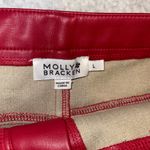 Molly Bracken Red faux leather skirt! Great condition! Photo 2