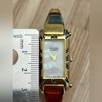 Citizen Ladies Watch Gold Tone Bangle Bracelet Rainbow Pearl Rectangular Dial Photo 9