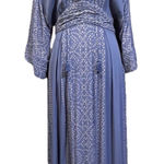 Free People Kimono Maxi Dress Denim Blue Size 6 Midi Boho Flowy Cottage Photo 0