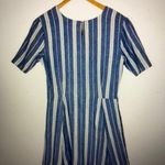 Tularosa NWOT Blue/ White Striped Short sleeve, belted, Fit & Flare Dress Small, Photo 2