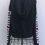 PINK - Victoria's Secret Pink Victoria’s Secret hoodie tie dye y2k black size medium sweatshirt cinch​​ Photo 5