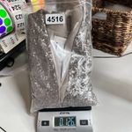 Chico's  Festive Blazer Jacket Women 0 Sm Gold Sequin Mother Pearl Button Pockets Photo 6