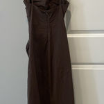 ZARA  brown ruched high neck midi dress  Photo 0