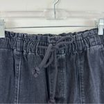 Loft  Black Gray Denim Seamed Tie Waist Jean Pants Size Medium Tall Photo 2