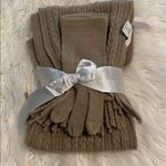 NY &CO Cozy Tan Knit Scarf and Glove Set Photo 4