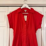 A New Day NWT red pleated gathered waist collared shirt dress M red Photo 3
