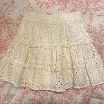 Chelsea and Violet White Eyelet Lace Mini Skirt Photo 0