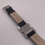 Working Women’s BCBG MAXAZRIA Black Leather Band Crystal Silver Tone Bezel Watch Photo 7