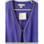 Sag Harbor Cardigan Cotton Blend 2in1 Soft Knit Comfort Pullover Purple XL NWT Photo 1