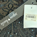 Sequin Hearts black lace, sequin, sexy glamorous Christmas party back cutout mini dress NWT 7 Photo 13