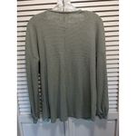 BTFBM Green Thermal Long‎ Puff Sleeve Top Big Buttons Size Medium Crew Soft Photo 4