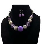 Paparazzi Necklace and Earring Set ~ Daytime Drama - Purple (Bracelet In… Photo 3