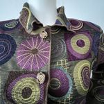 Vtg Womens Funky Kaleidoscope Jacket M Jacquard Boho Futuristic Eclectic Artsy Purple Size M Photo 1