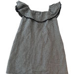 Tommy Bahama Black Gingham Dress Off Shoulder Ruffle Trim Casual Mini Medium Photo 0