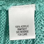 Croft & Barrow  Large Teal Green Lace Up Accent Pullover Knit Sweater Long Sleeve Photo 6