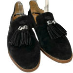 Franco Sarto Franco Sarto Women's Black Classy Chic Slip-on Suede Tassel Hadden Loafers 9M Photo 3