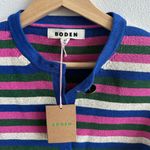 Boden Holly Knitted Jacket Multi Metallic Stripe Size Us 2 Blue Photo 2