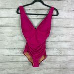 J.Crew  Ruched Plunge One Piece Swim Suit Pink Size 0 Photo 2