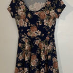 Chic Floral Navy Mini Dress Blue Size XL Photo 0