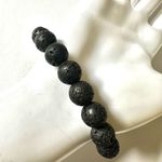 Young Living lava bead silver tone bracelet Black Photo 2