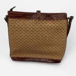 Brahmin Vintage  Elegant Brown and Tan Woven - Croc Trim Women's Bag Photo 1