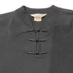 Misook Exclusively Mandarin Collar Knit Top - Black - Medium Photo 1