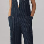 Anthropologie Anthro Pilcro Sleeveless Striped Cotton Jumpsuit Photo 0