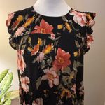 American Eagle  Outfitters Black Floral Ruffled Blouse Size M Photo 1