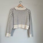 ZARA  Black Cream Ivory Knit Sweater Boxy High Neck Oversized Size Small Photo 5