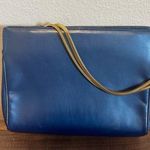 Andrew Geller Vintage  Blue Metallic satchel clutch with gold clasp EUC 70’s Photo 0
