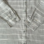 Garnet Hill  Striped Button Down Shirt Dress Linen Oversized Tunic Gray Size S Photo 4