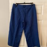 CHAPS  Cropper Trouser Pants size 14 color blue linen pants inseam 23” Photo 4