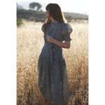 NWoT Daughter's of India Prairie Midi in Sage Floral Cotton Blockprint Dress S Green Photo 4