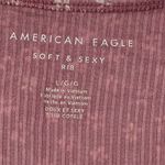 American Eagle Soft Sexy Rib Floral Button Up Crop Top Women's L/G Pink Size L Photo 3